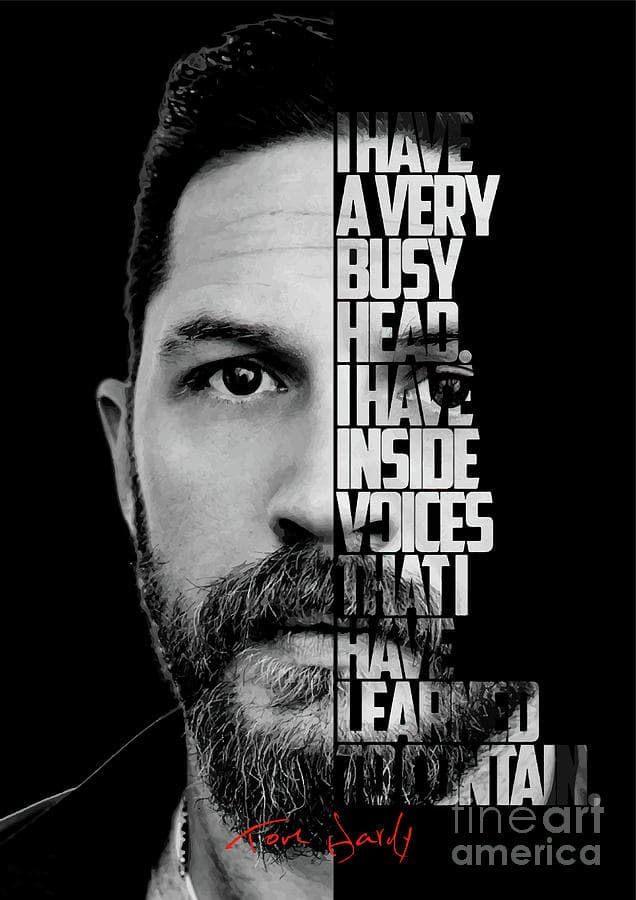 1 black and white tom hardy quote poster enea kelo