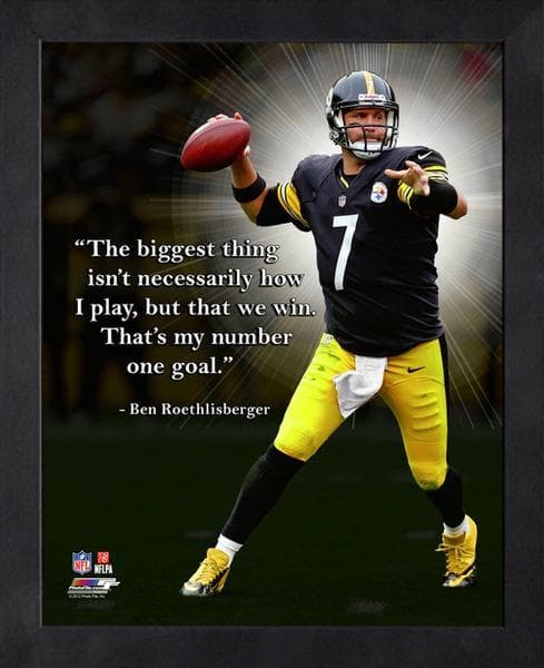 613215349 pittsburgh steelers ben roethlisberger framed pro quote 9