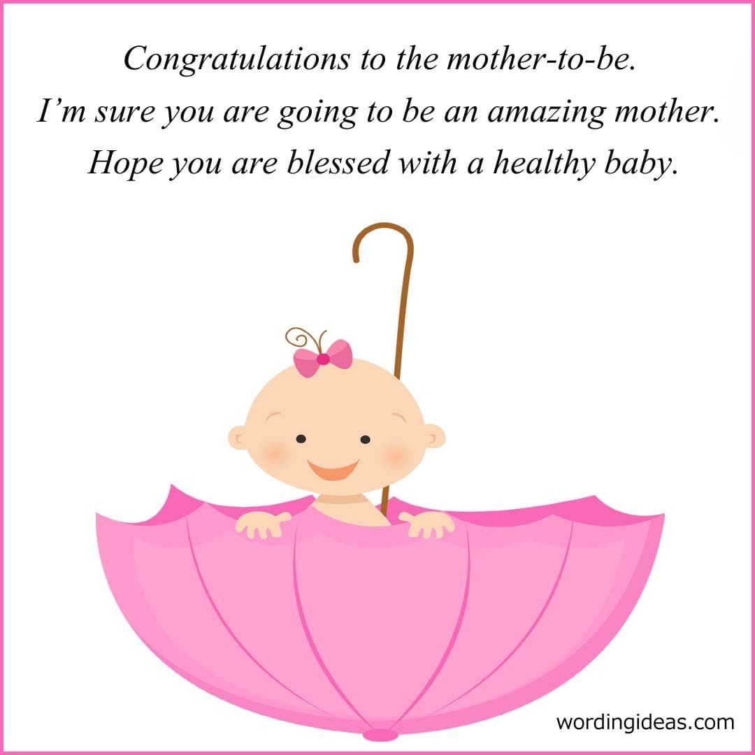 congratulations to the mother to be