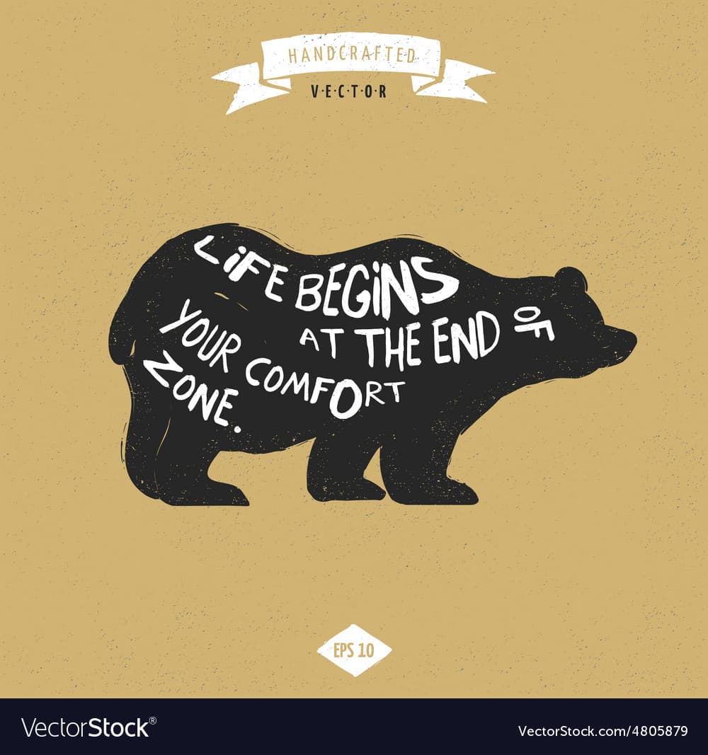 inspiration quote hipster design label bear vector 4805879