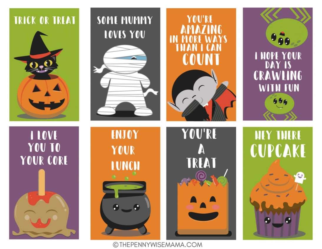 printable halloween lunch box notes pdf