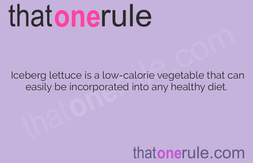 Key facts about the nutrition of iceberg lettuce